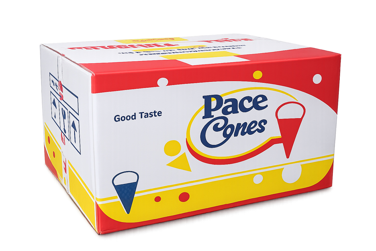 Open Pace Cones carton holding 320 waffle cones